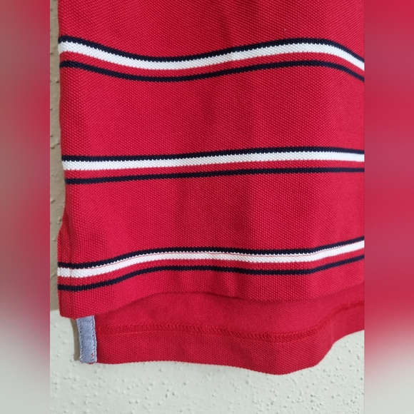 Tommy Hilfiger Men's, short sleeve polo shirt red, white and black stripe Size M - Picture 7 of 8